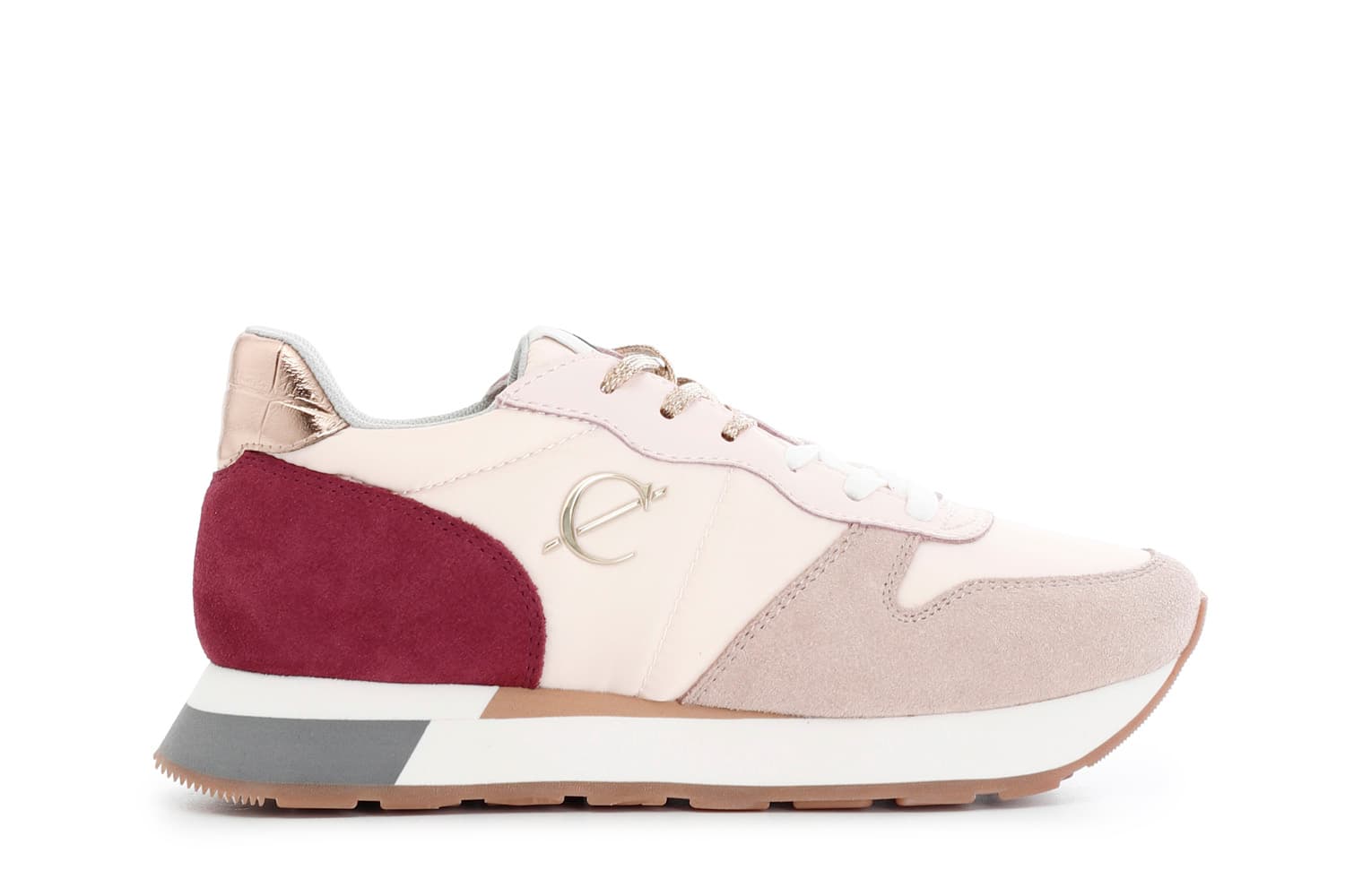 CafèNoir — Sneakers da donna in pelle scamosciata e tessuto multi cipria