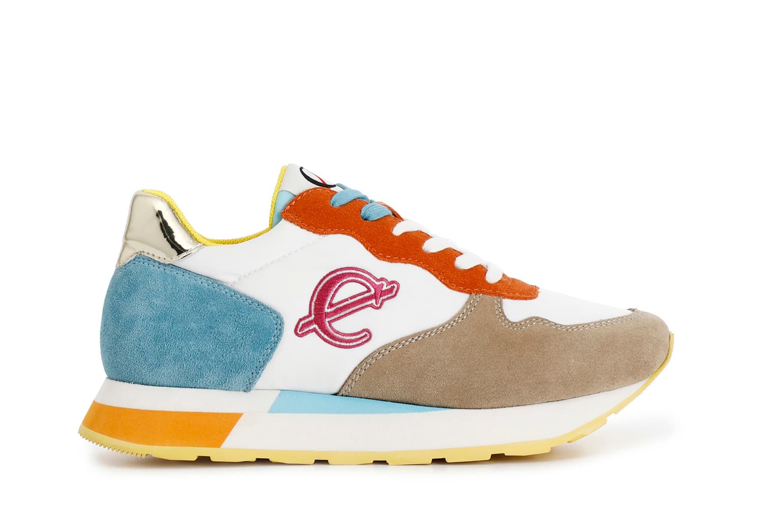 CafèNoir — Sneakers in pelle scamosciata e tessuto multi sabbia