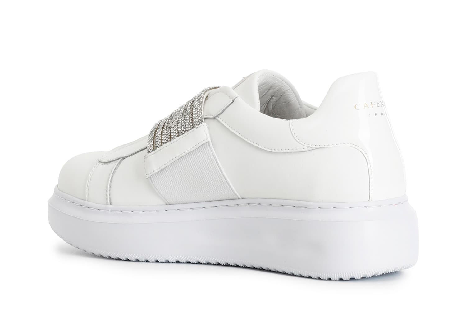 Slip-on con fascia strass bianco — vista 2