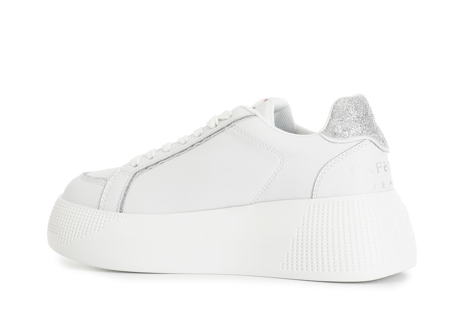 Sneakers con riporti glitter e logo ricamato bianco — vista 2