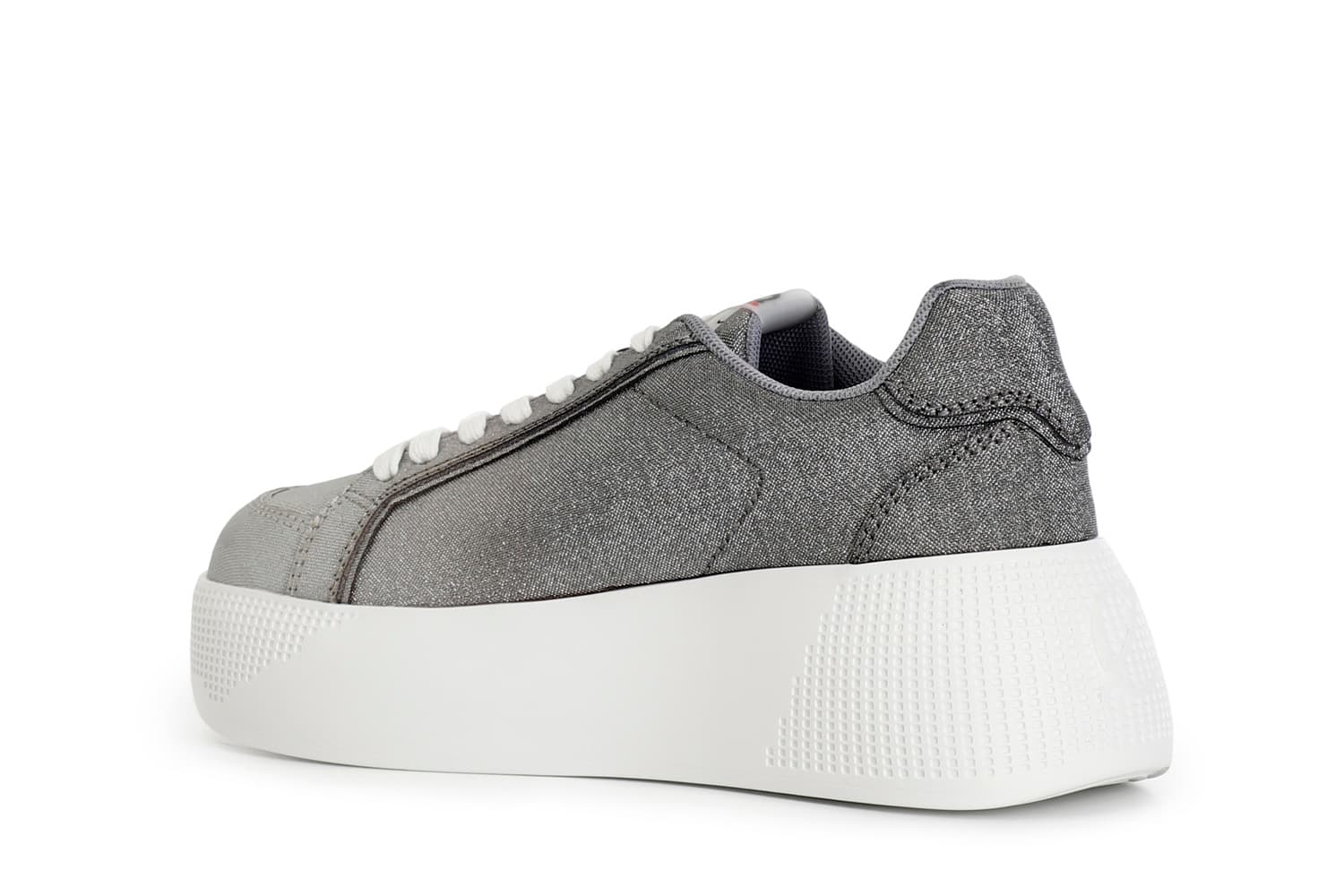 Sneakers in glitter sfumato argento — vista 2