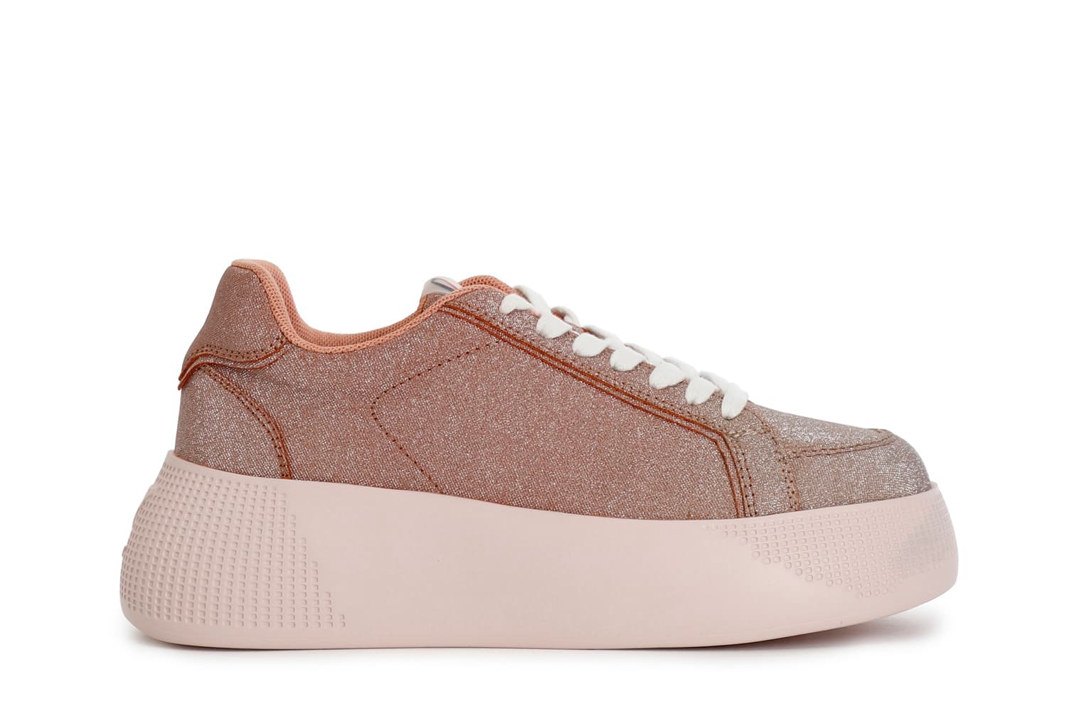 Sneakers in glitter sfumato pesca — vista 3
