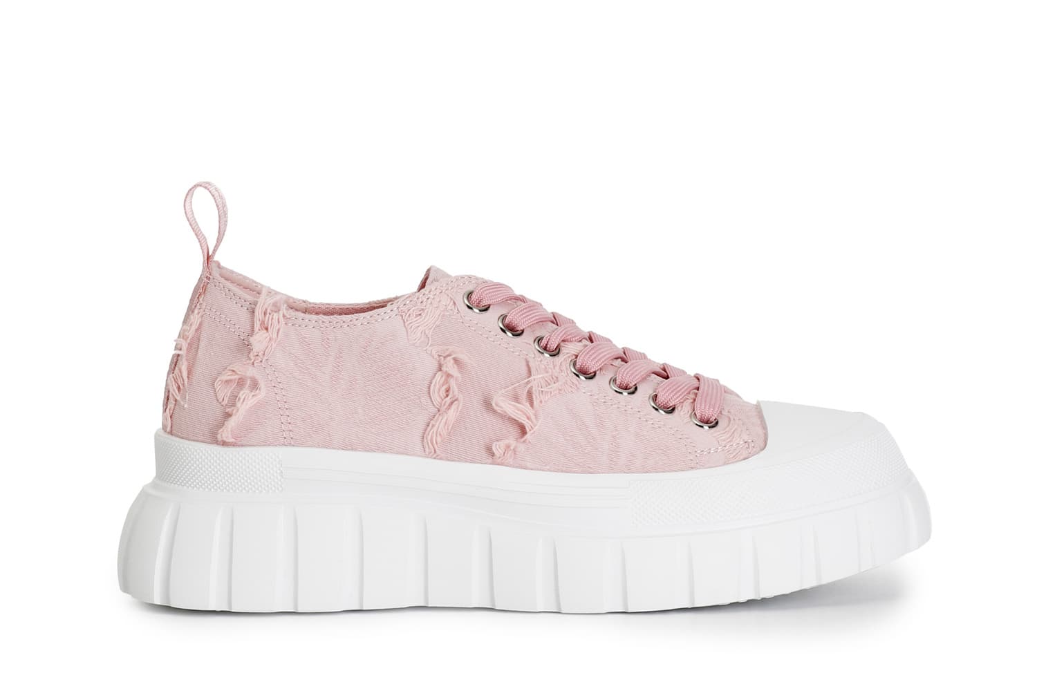CafèNoir — Sneakers in tessuto sfrangiato cipria