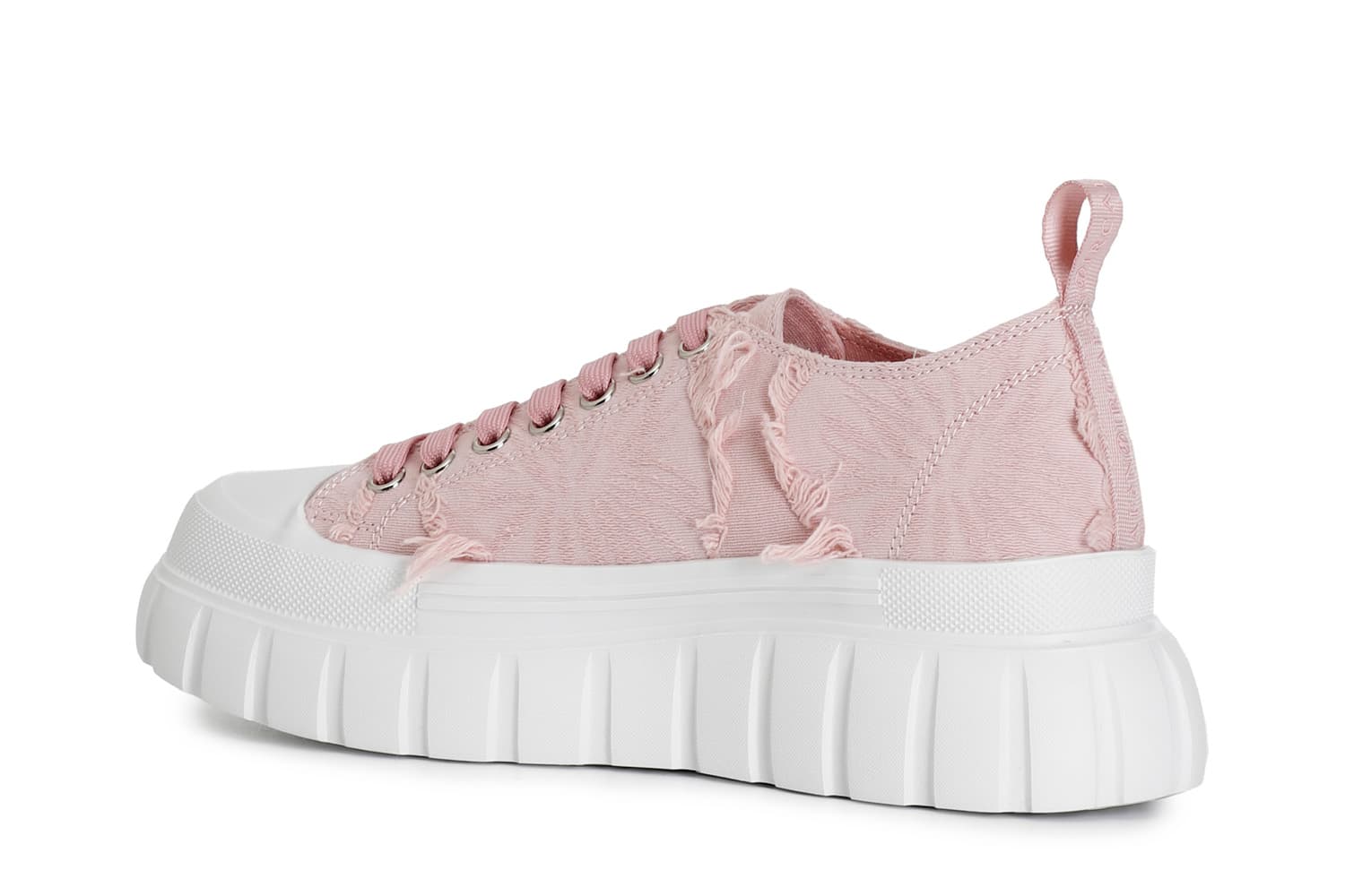 Sneakers in tessuto sfrangiato cipria — vista 2