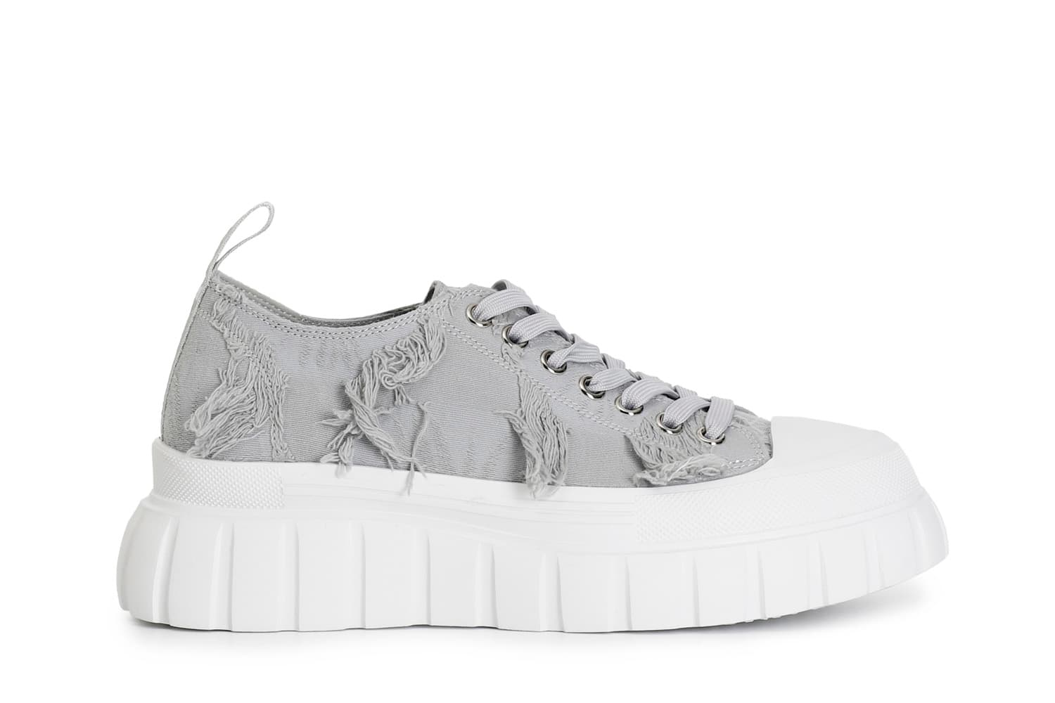CafèNoir — Sneakers in tessuto sfrangiato perla