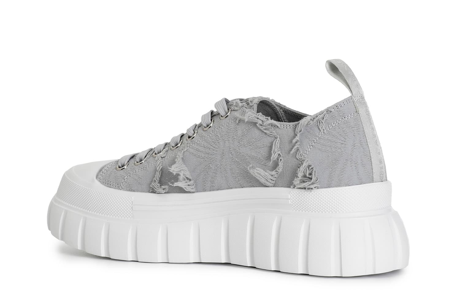 Sneakers in tessuto sfrangiato perla — vista 2