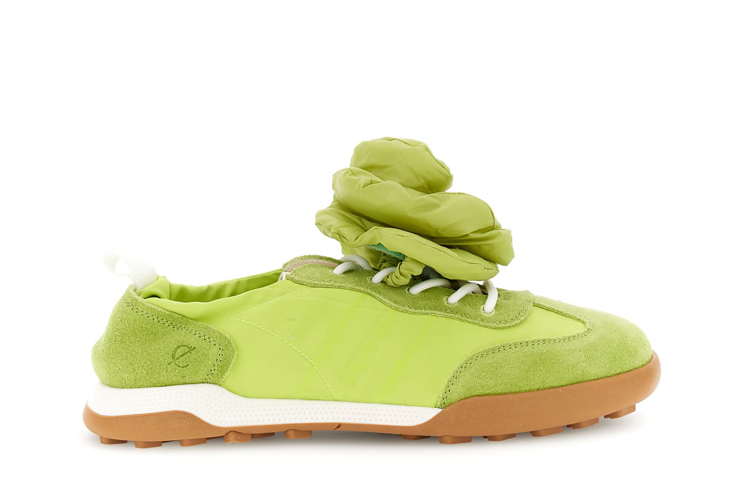 Sneakers in nylon pelle scamosciata e accessorio removibile lime — vista 3