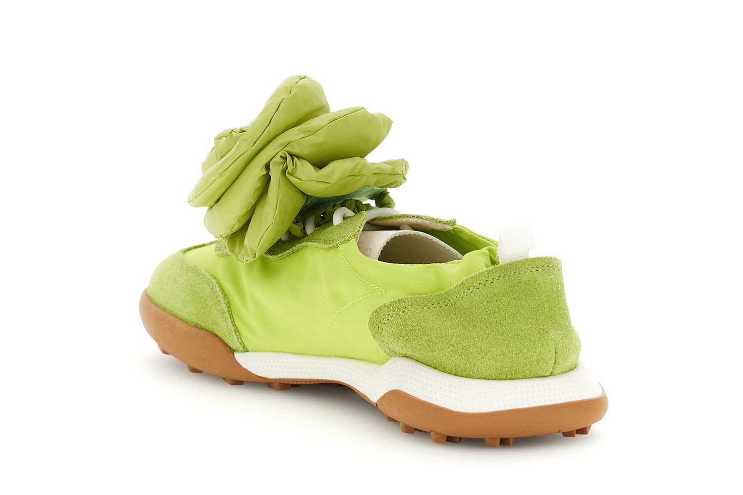 Sneakers in nylon pelle scamosciata e accessorio removibile lime — vista 2