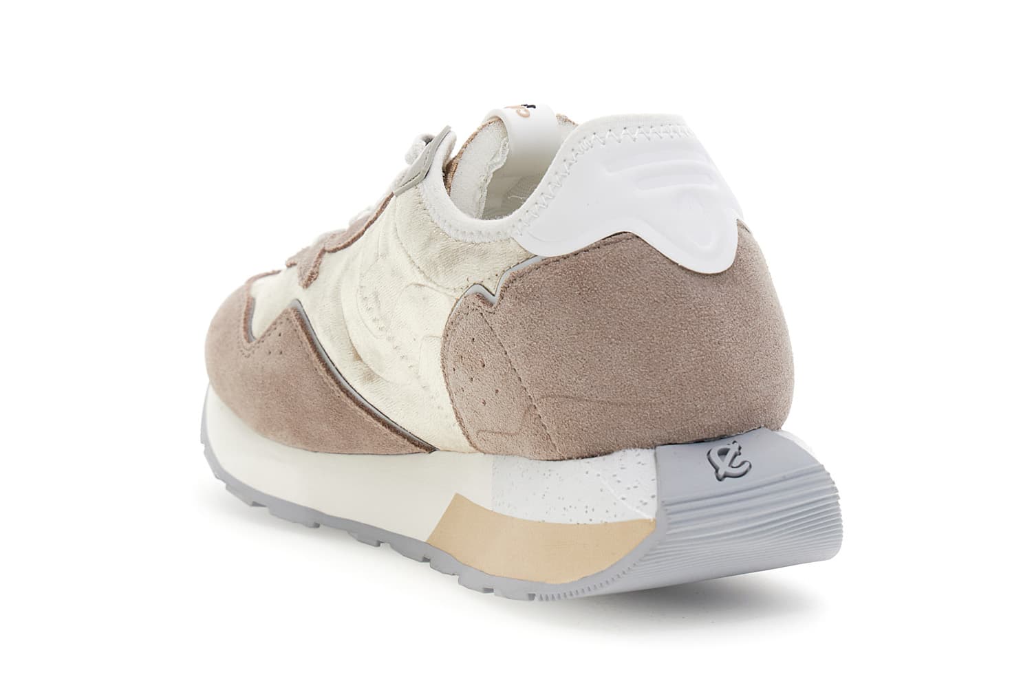 Running in velluto con riporti in pelle scamosciata taupe — vista 2