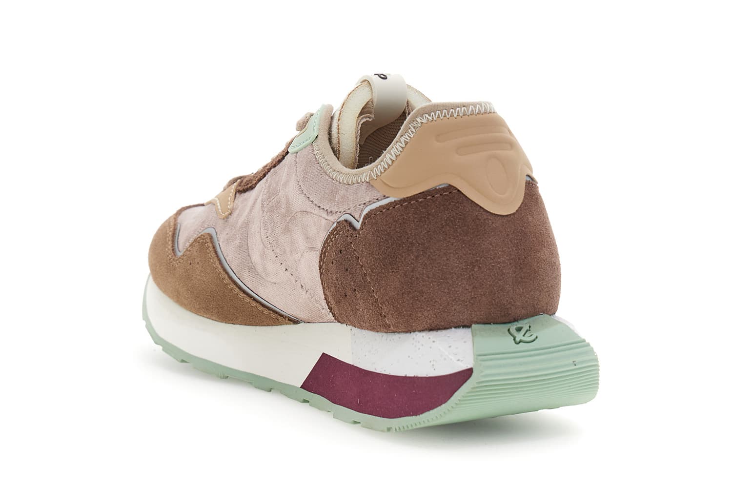Running in velluto con riporti in pelle scamosciata multi t.moro — vista 4