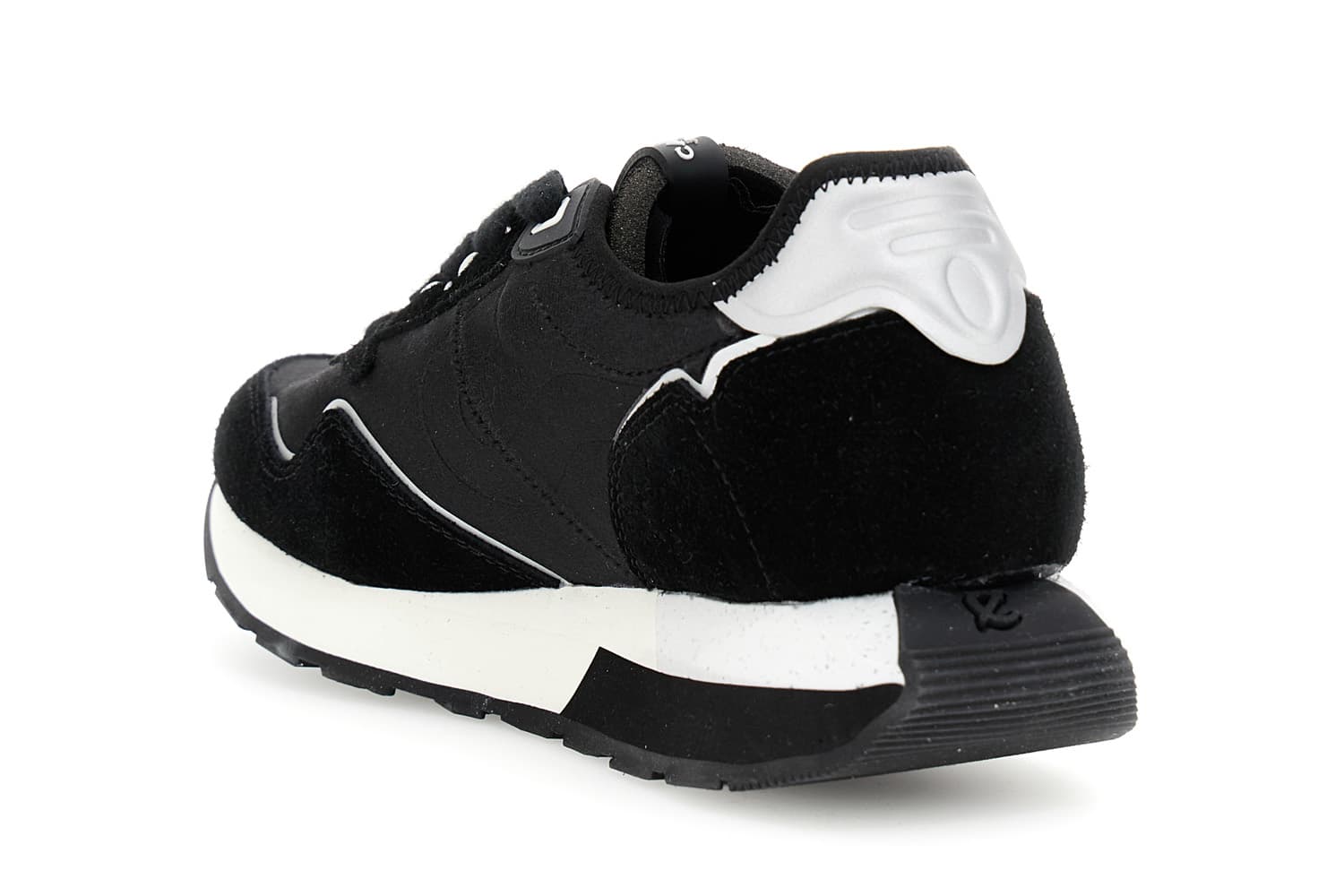 Running in velluto con riporti in pelle scamosciata nero — vista 4