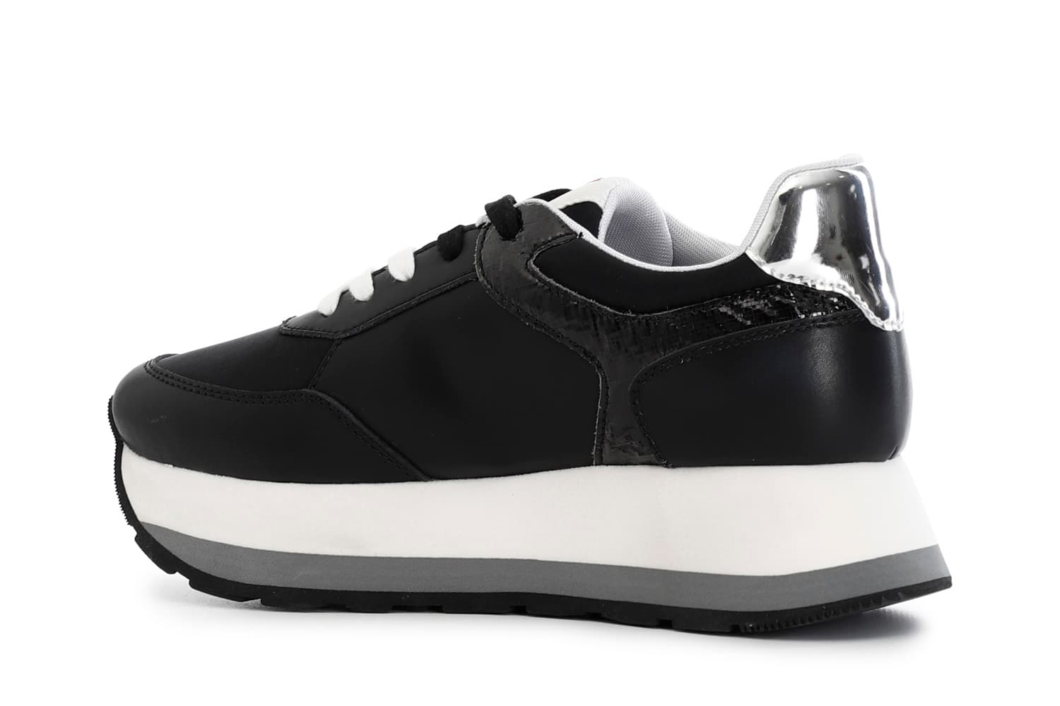 Running da donna con riporti laminati nero — vista 2