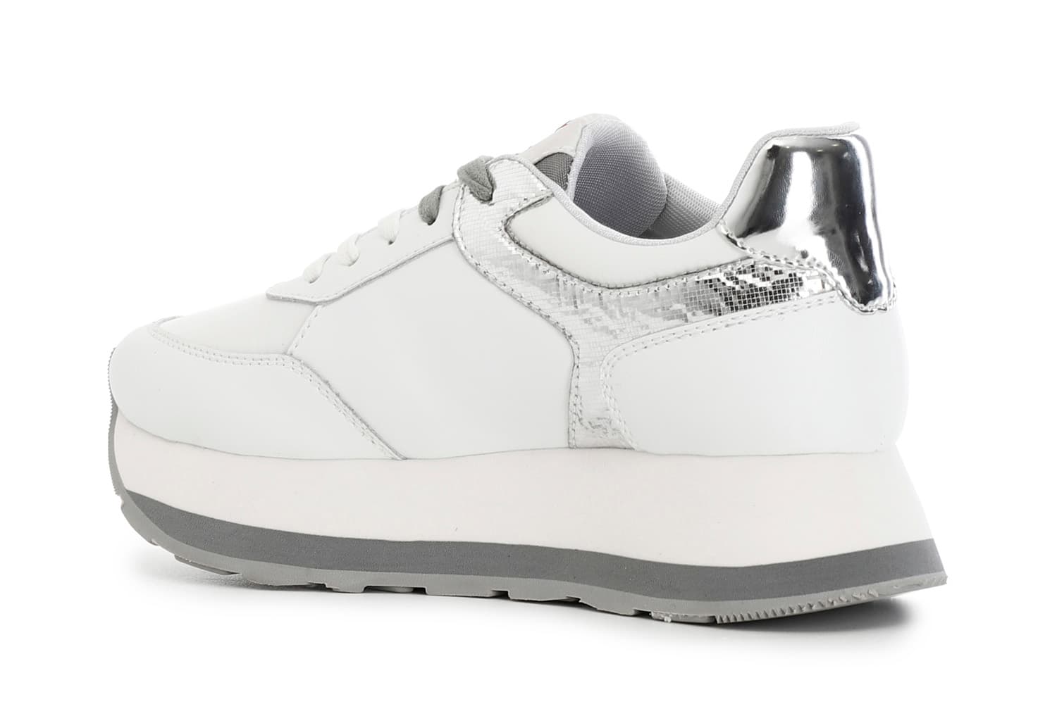 Running da donna con riporti laminati bianco — vista 2