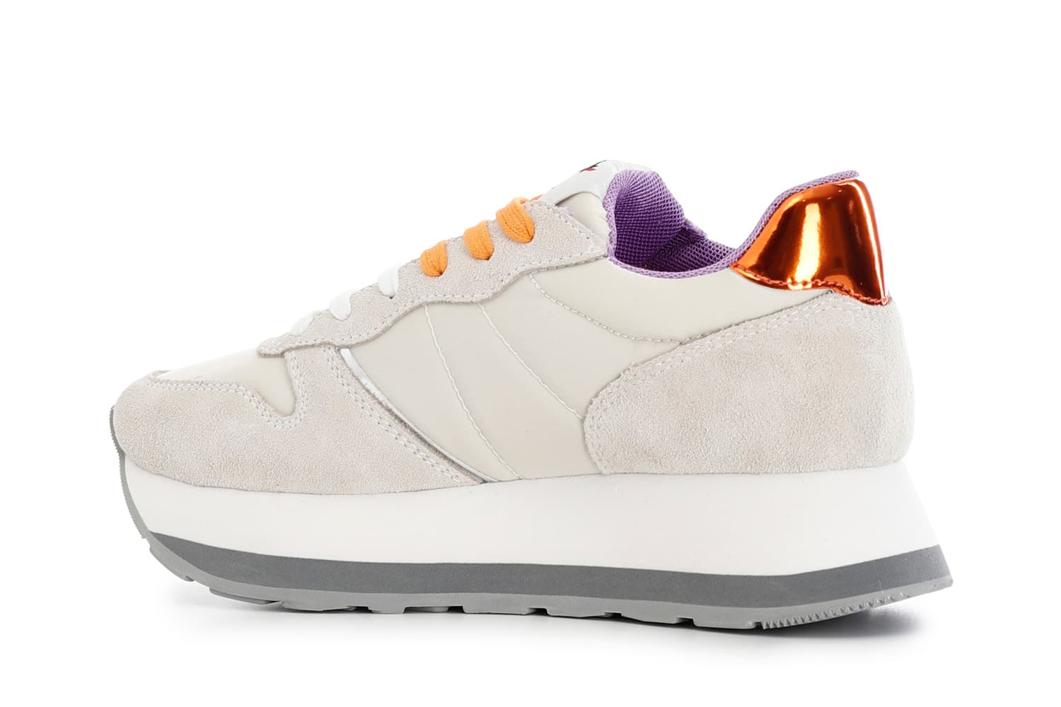 Running da donna in pelle scamosciata beige — vista 2