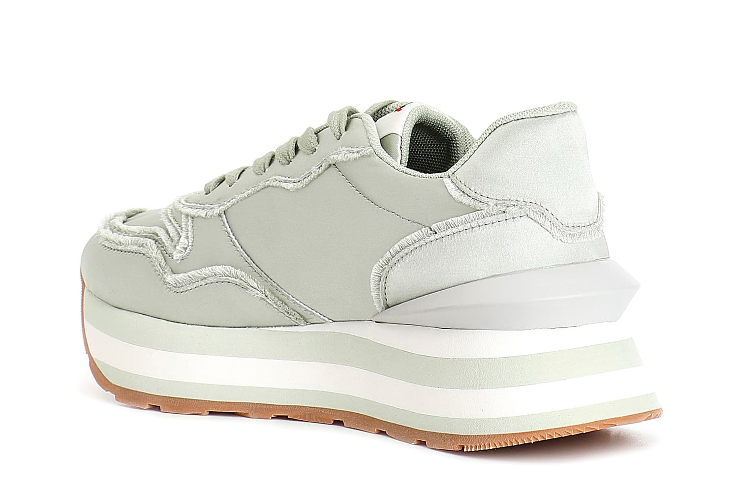 Sneakers in tessuto sfrangiata salvia — vista 2