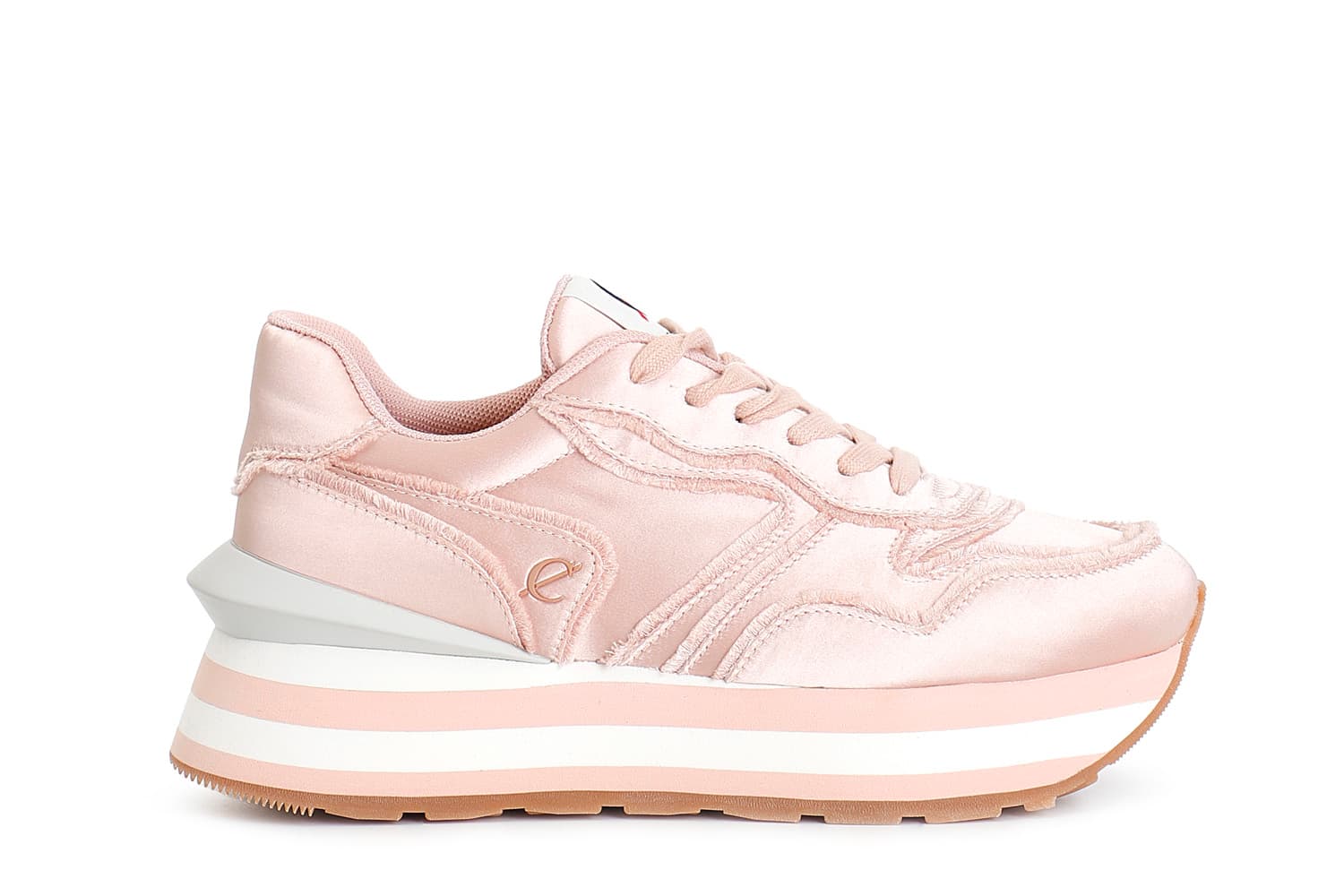 CafèNoir — Sneakers in tessuto sfrangiata cipria