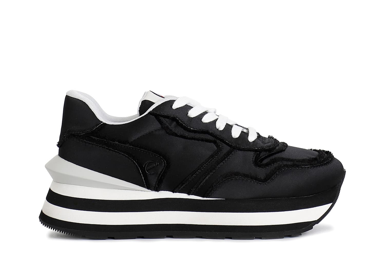 CafèNoir — Sneakers in tessuto sfrangiata nero