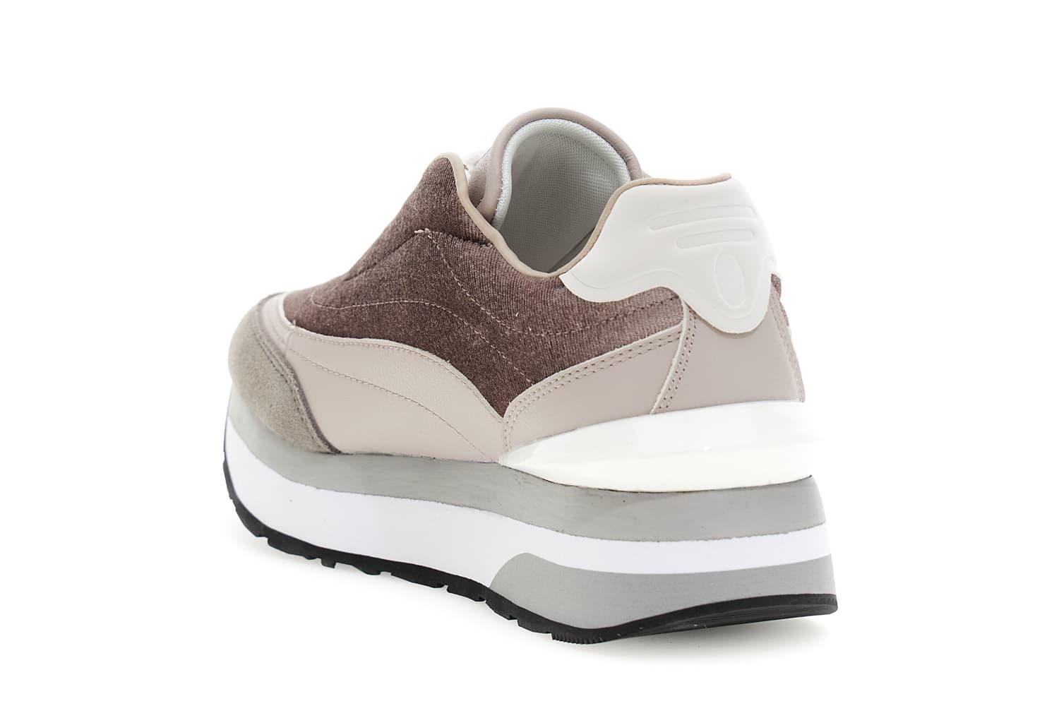 Running in velluto e pelle taupe — vista 2