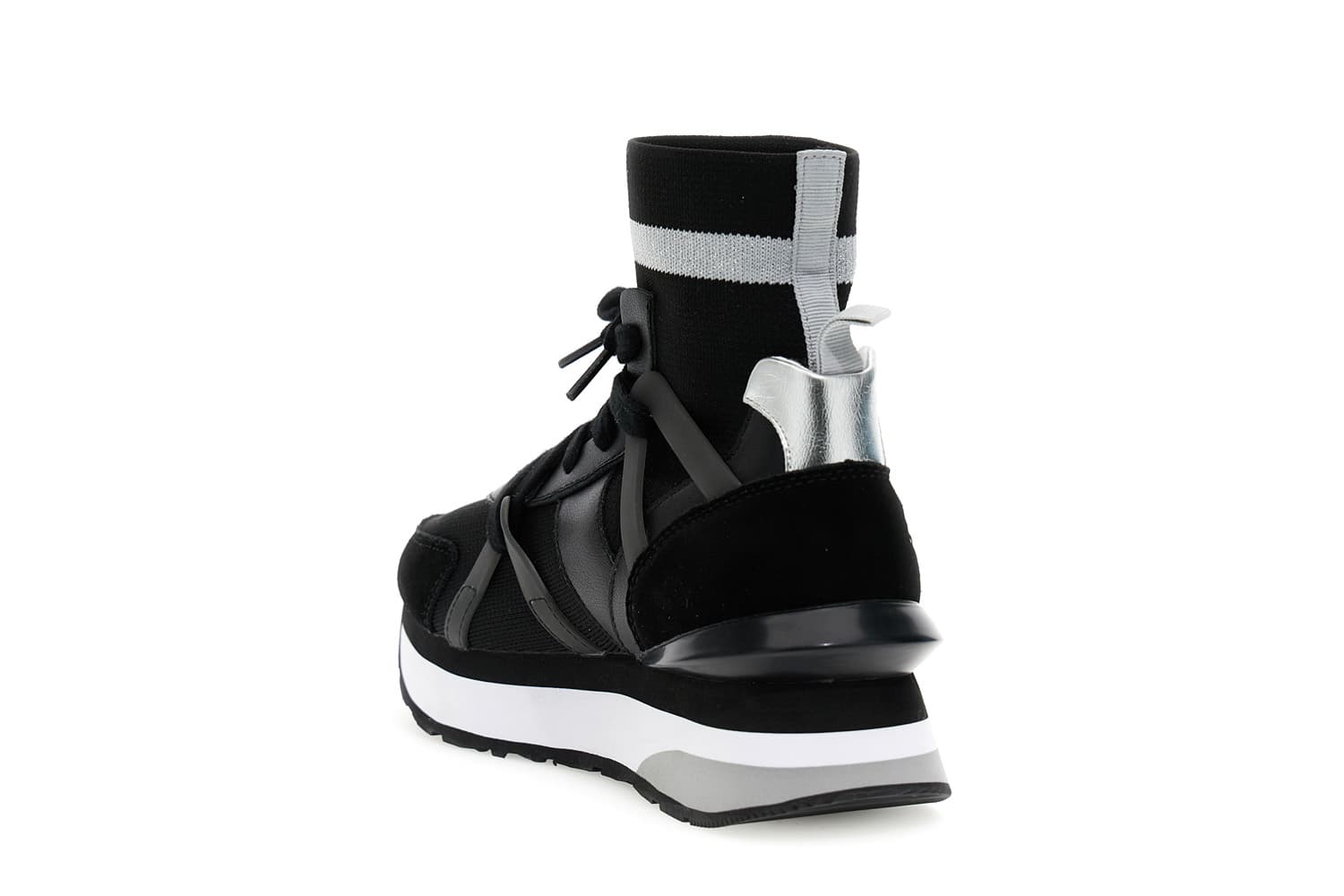 Running tronchetti in tessuto elasticizzato nero — vista 2