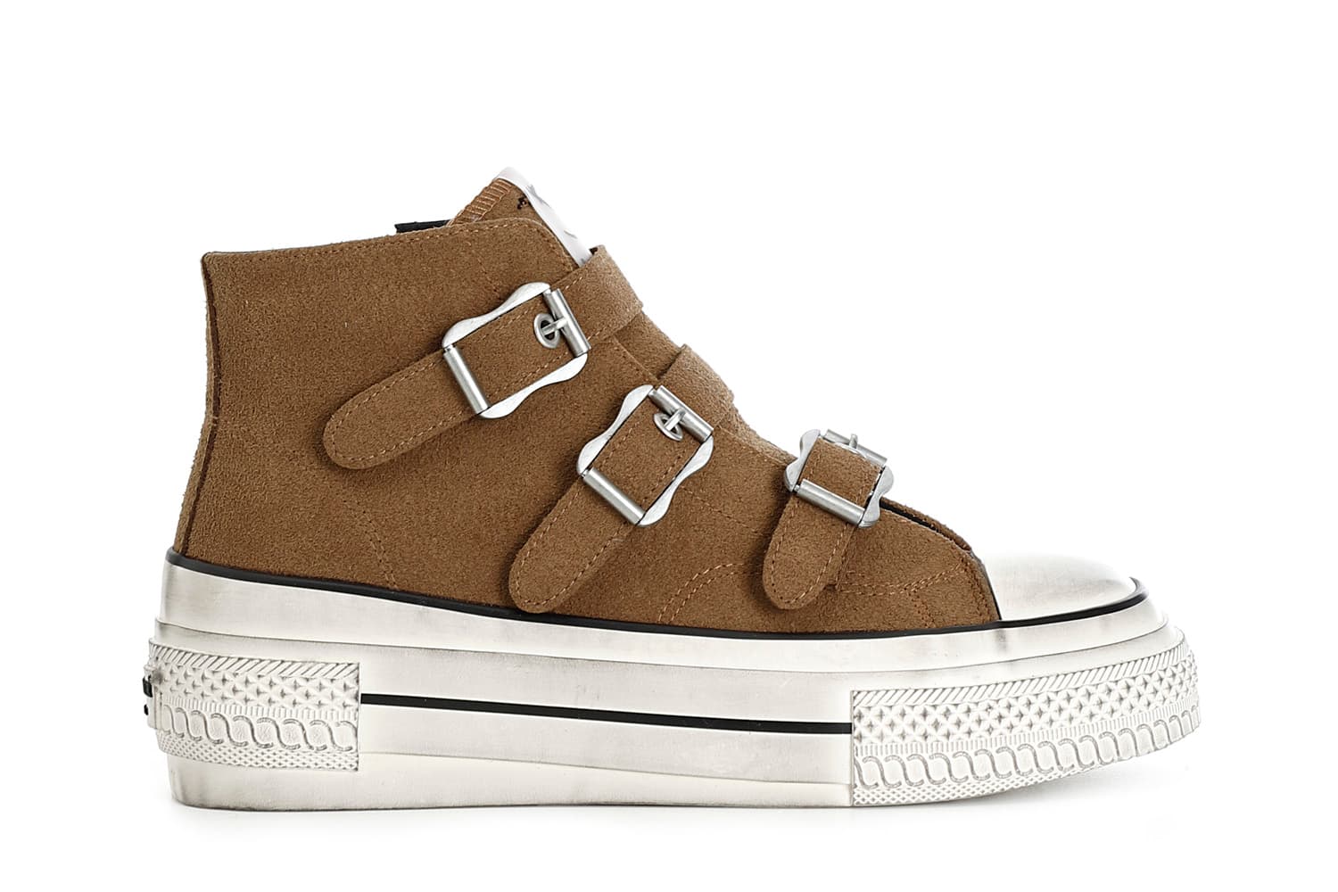 CafèNoir — Sneakers da donna mid 3 fibbie cuoio