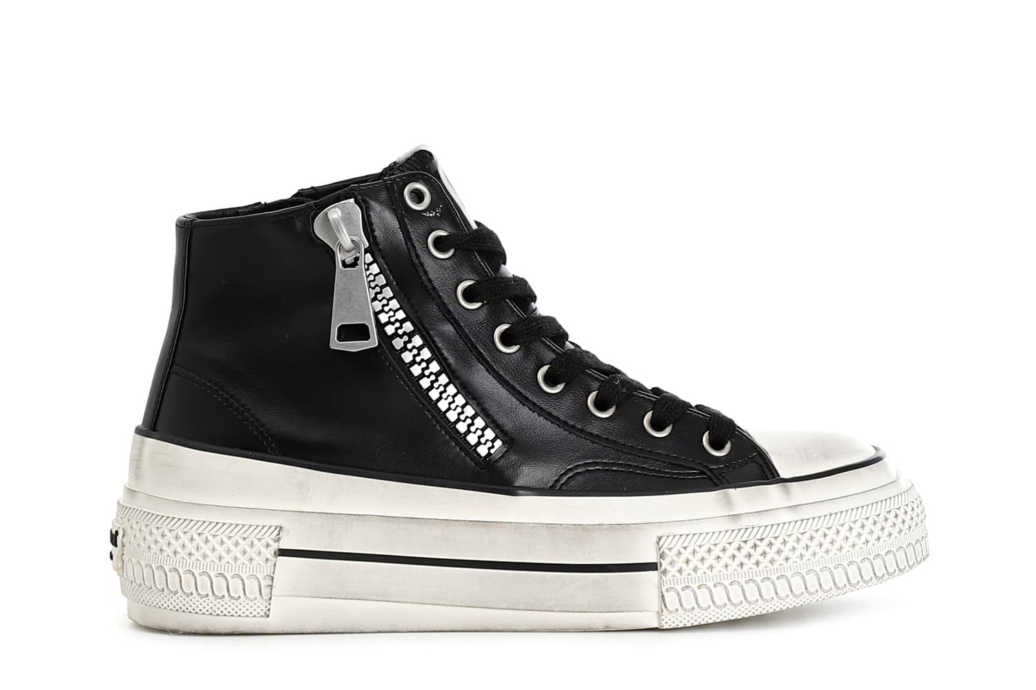 Sneakers da donna mid con cerniere nero — vista 3