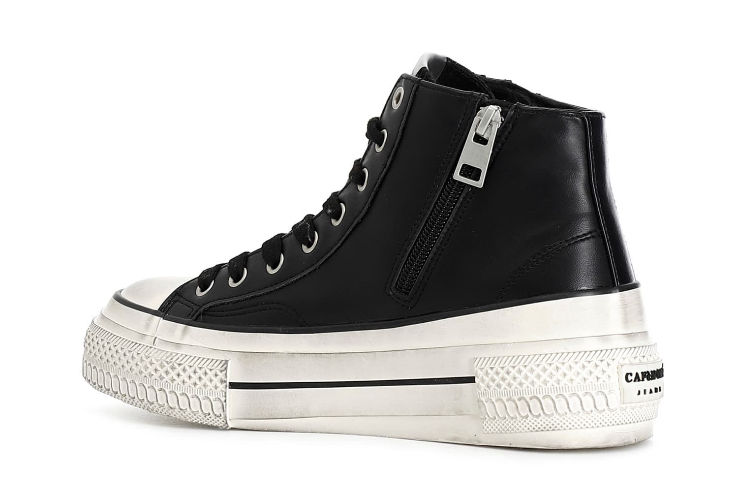 Sneakers da donna mid con cerniere nero — vista 4