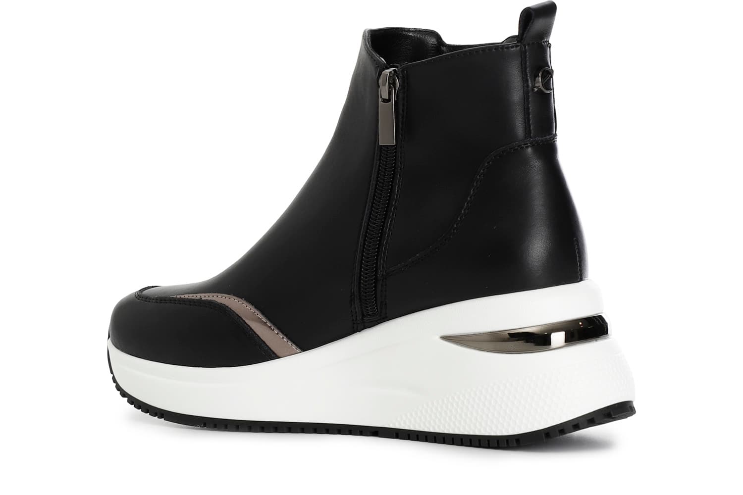 Tronchetto con riporto in nylon nero/antracite — vista 2