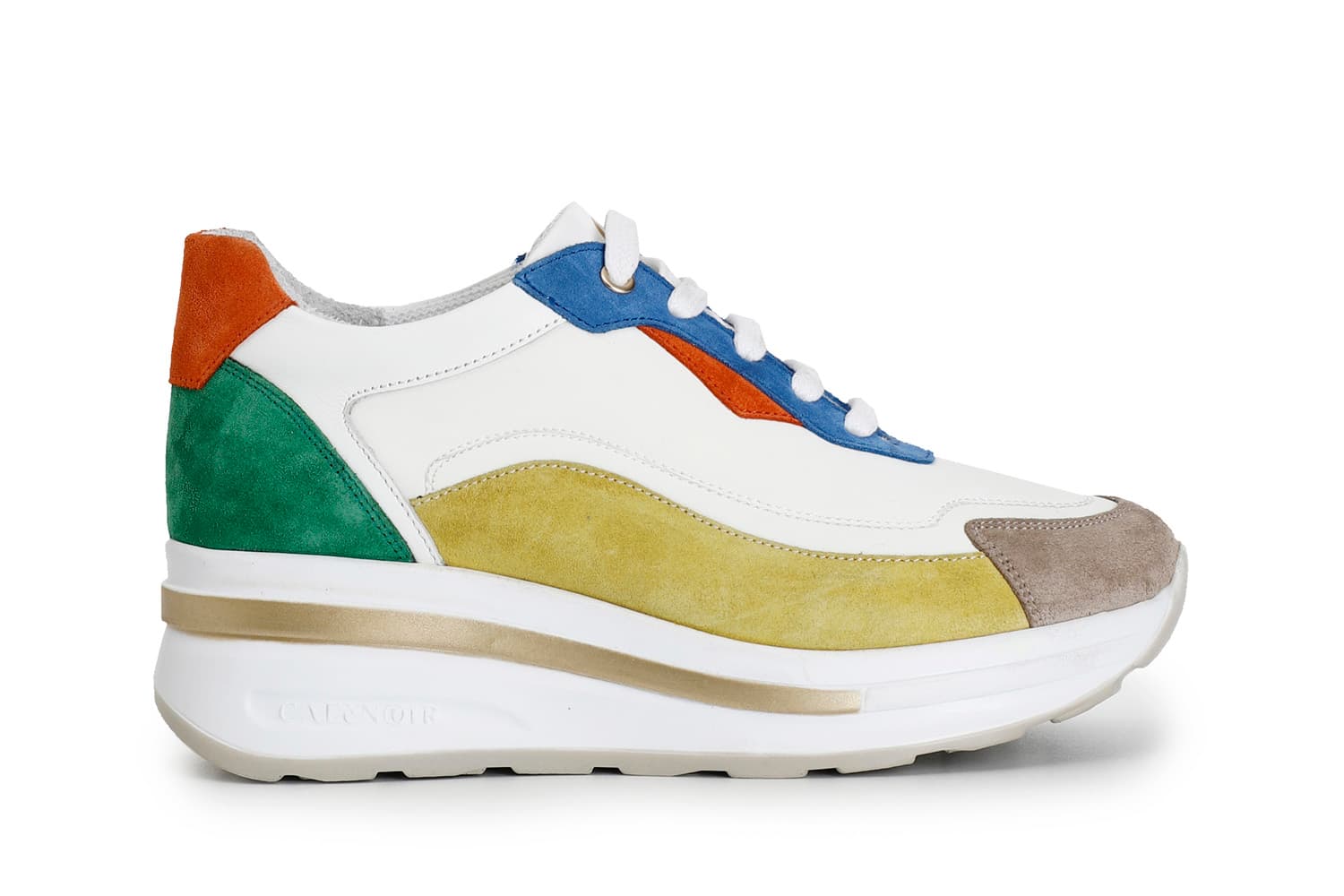 CafèNoir — Sneakers in pelle scamosciata e tessuto multicolor