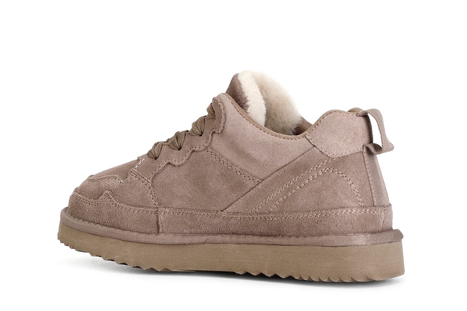 Sneaker in pelle scamosciata taupe — vista 2