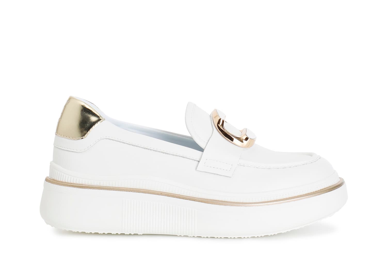 CafèNoir — Mocassino in pelle con accessorio smaltato bianco