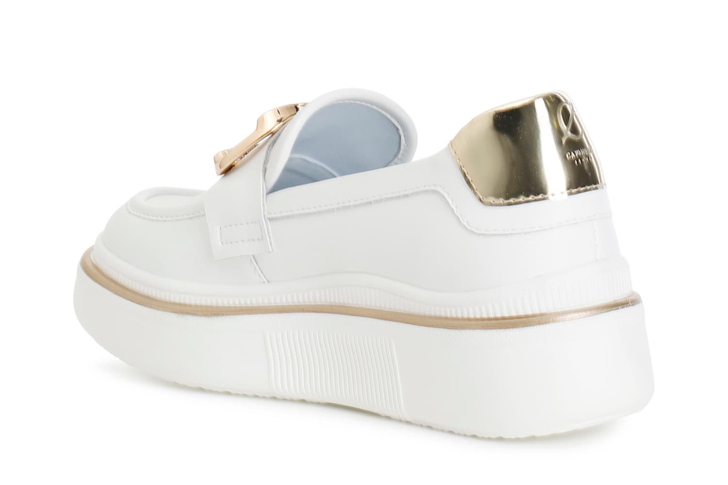 Mocassino in pelle con accessorio smaltato bianco — vista 4