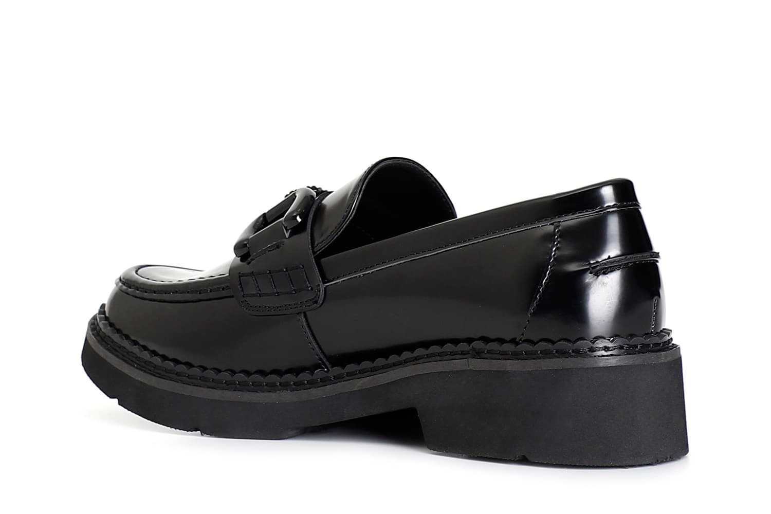 Mocassino da donna con morsetto strass nero — vista 2