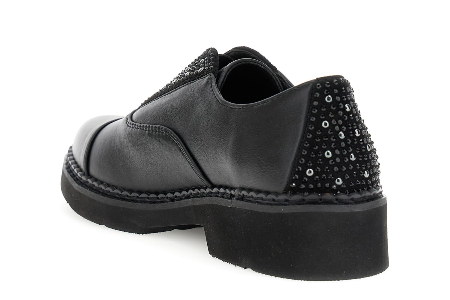Derby con inserti di strass e borchie nero — vista 2