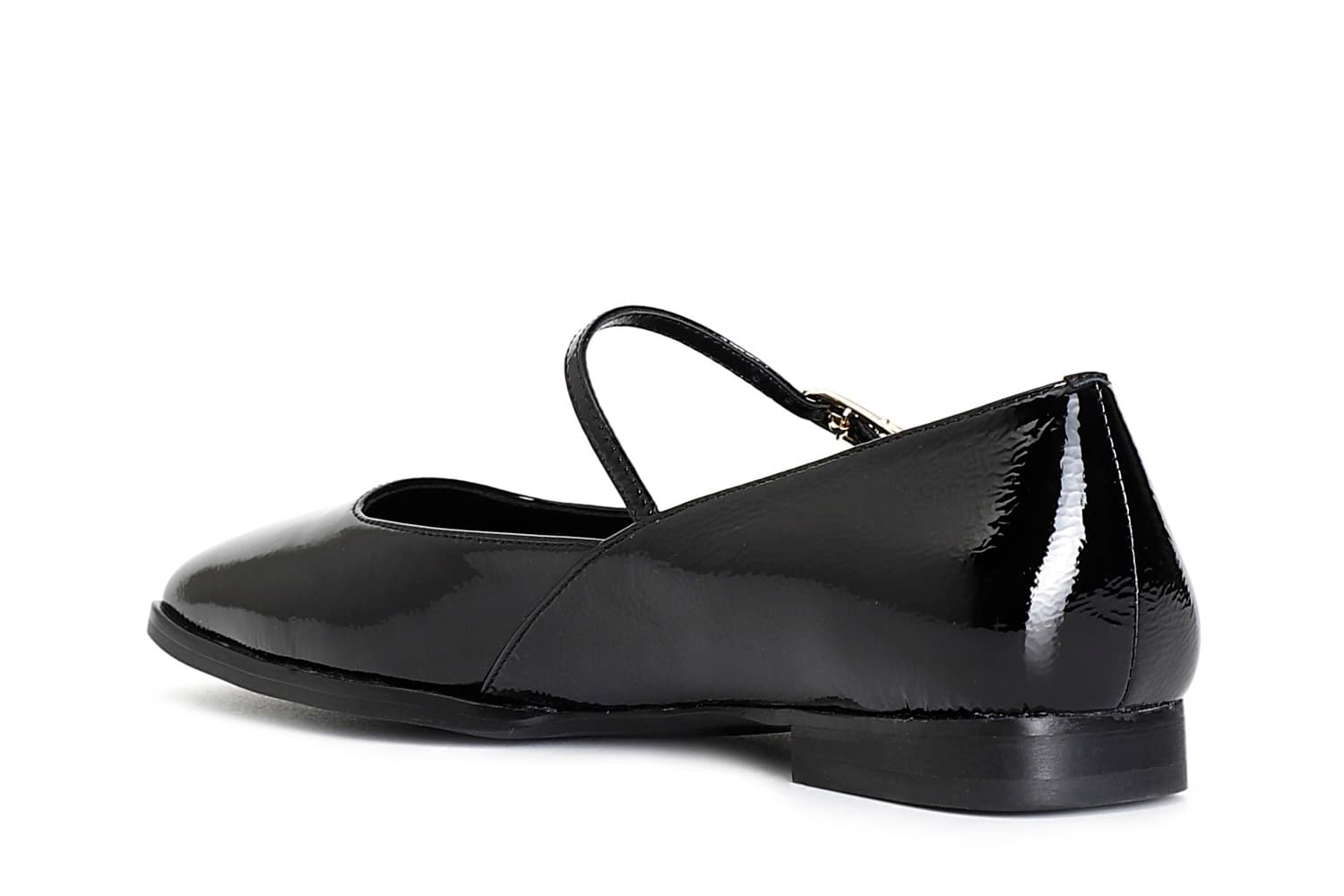 Ballerina in naplak con laccino e fibbia personalizzata nero — vista 2