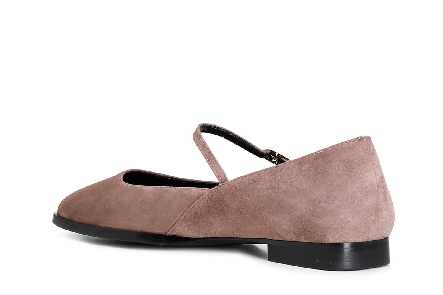 Ballerina in camoscio con laccino e fibbia personalizzata rosa antico — vista 2