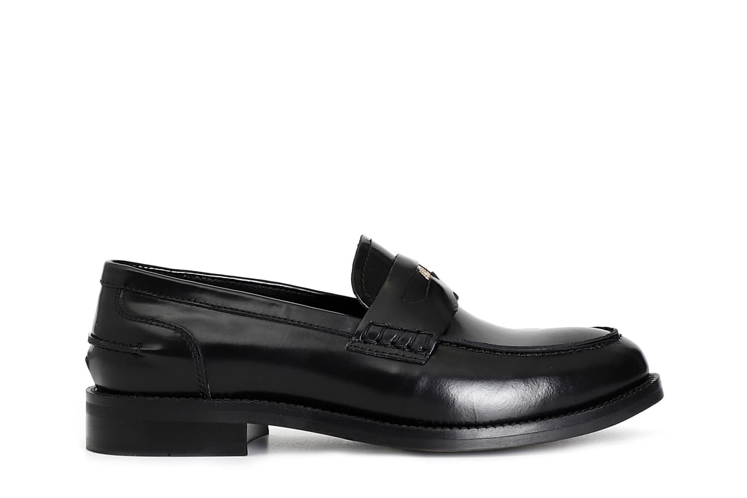 Mocassino da donna in pelle abrasivata con accessorio penny nero — vista 3