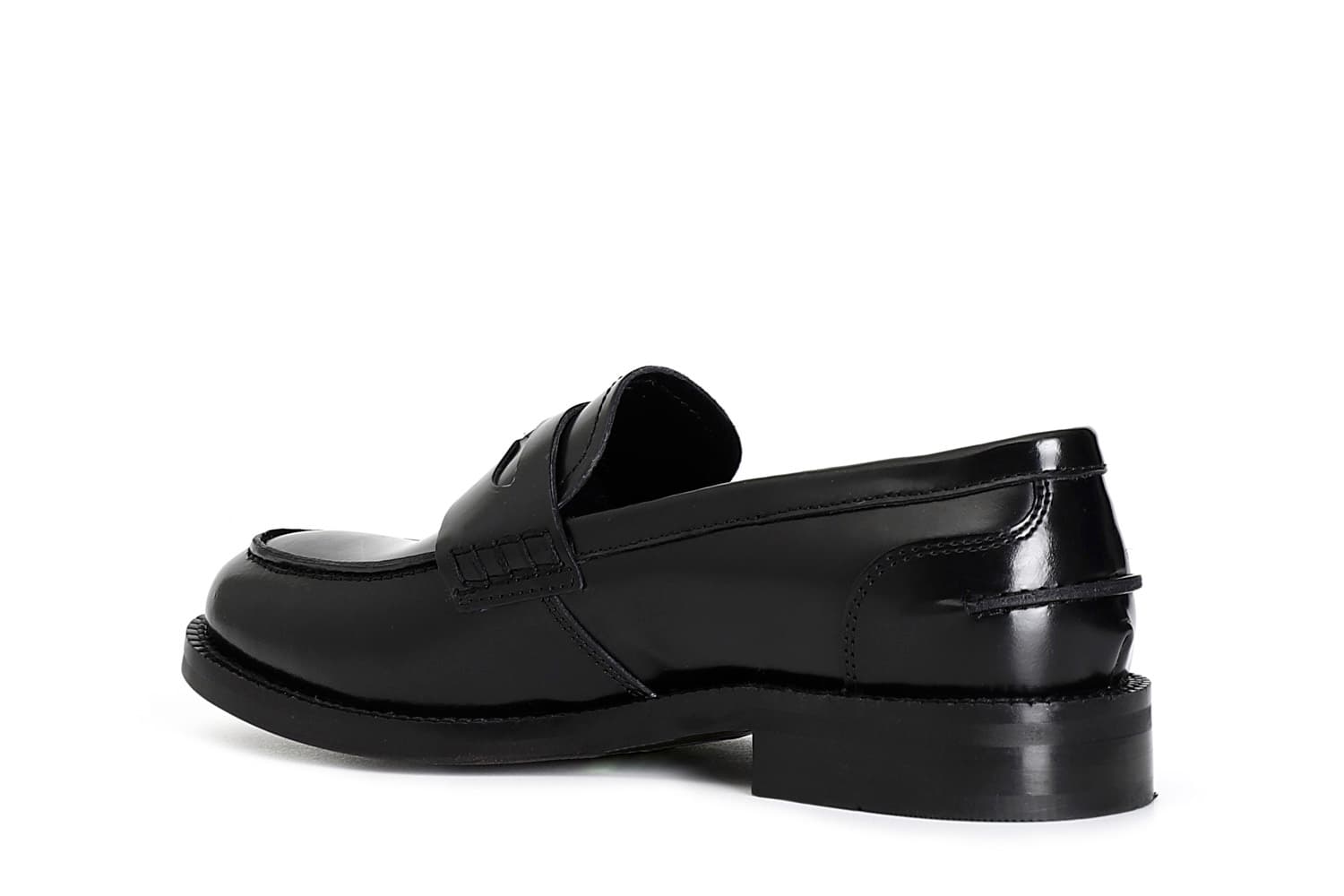 Mocassino da donna in pelle abrasivata con accessorio penny nero — vista 2