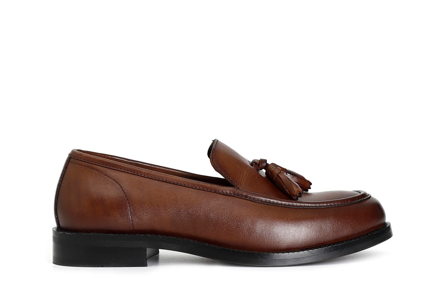 CafèNoir — Mocassino da donna in pelle con nappine cognac