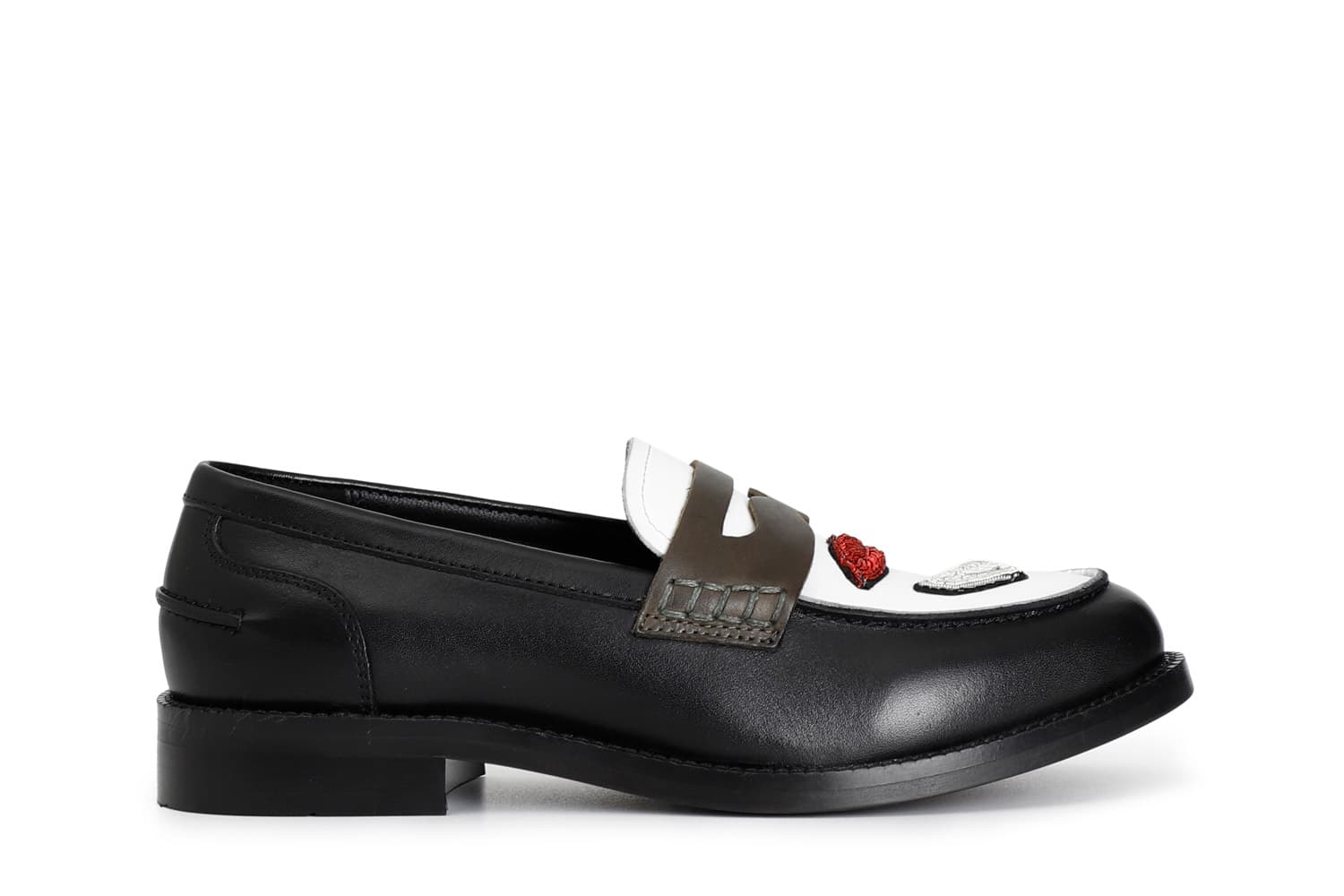 CafèNoir — Mocassino da donna in pelle con patch multinero