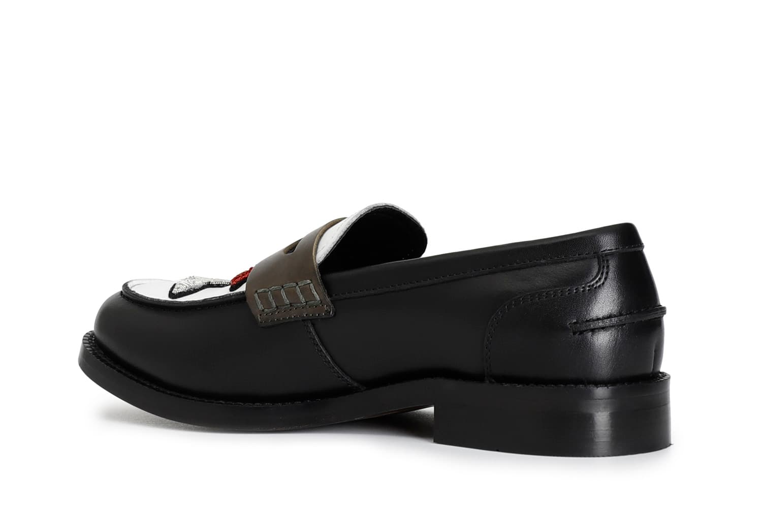 Mocassino da donna in pelle con patch multinero — vista 2