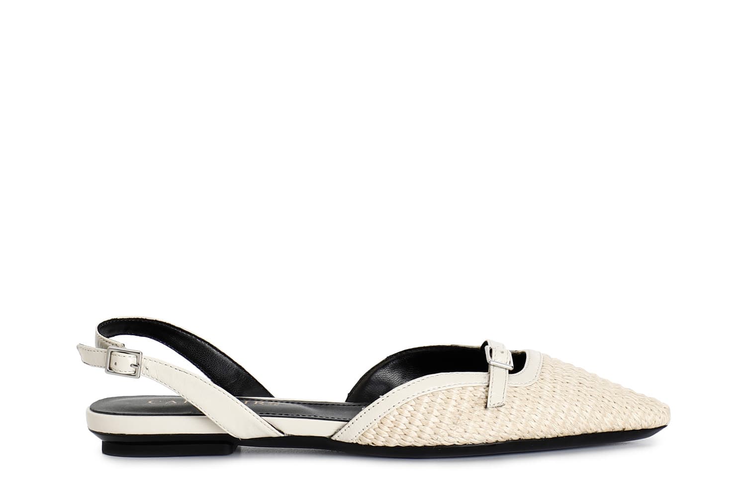 Slingback in paglia intrecciata osso — vista 3