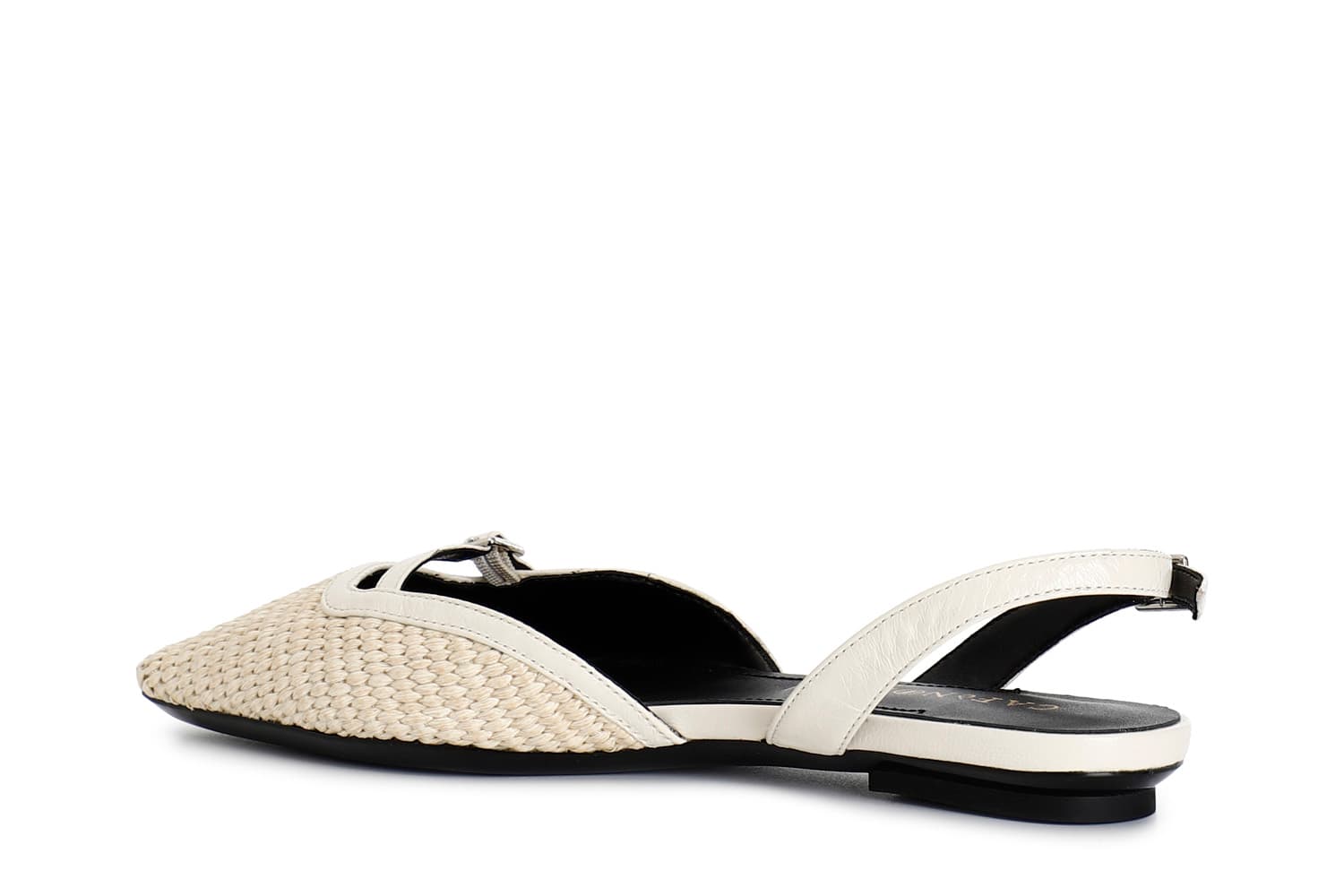 Slingback in paglia intrecciata osso — vista 2