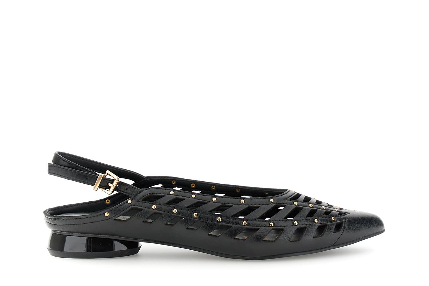 CafèNoir — Slingback in nappa traforata con borchie e laccino nero