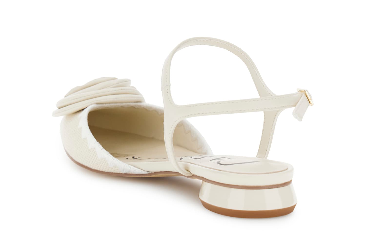 Slingback modello gilda effetto pelle con fiore beige — vista 2