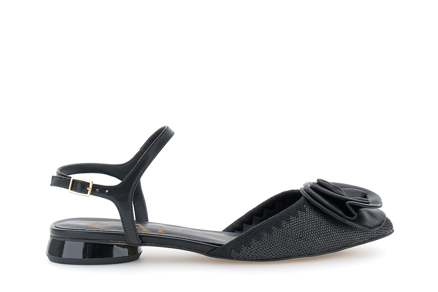 CafèNoir — Slingback modello gilda effetto pelle con fiore nero