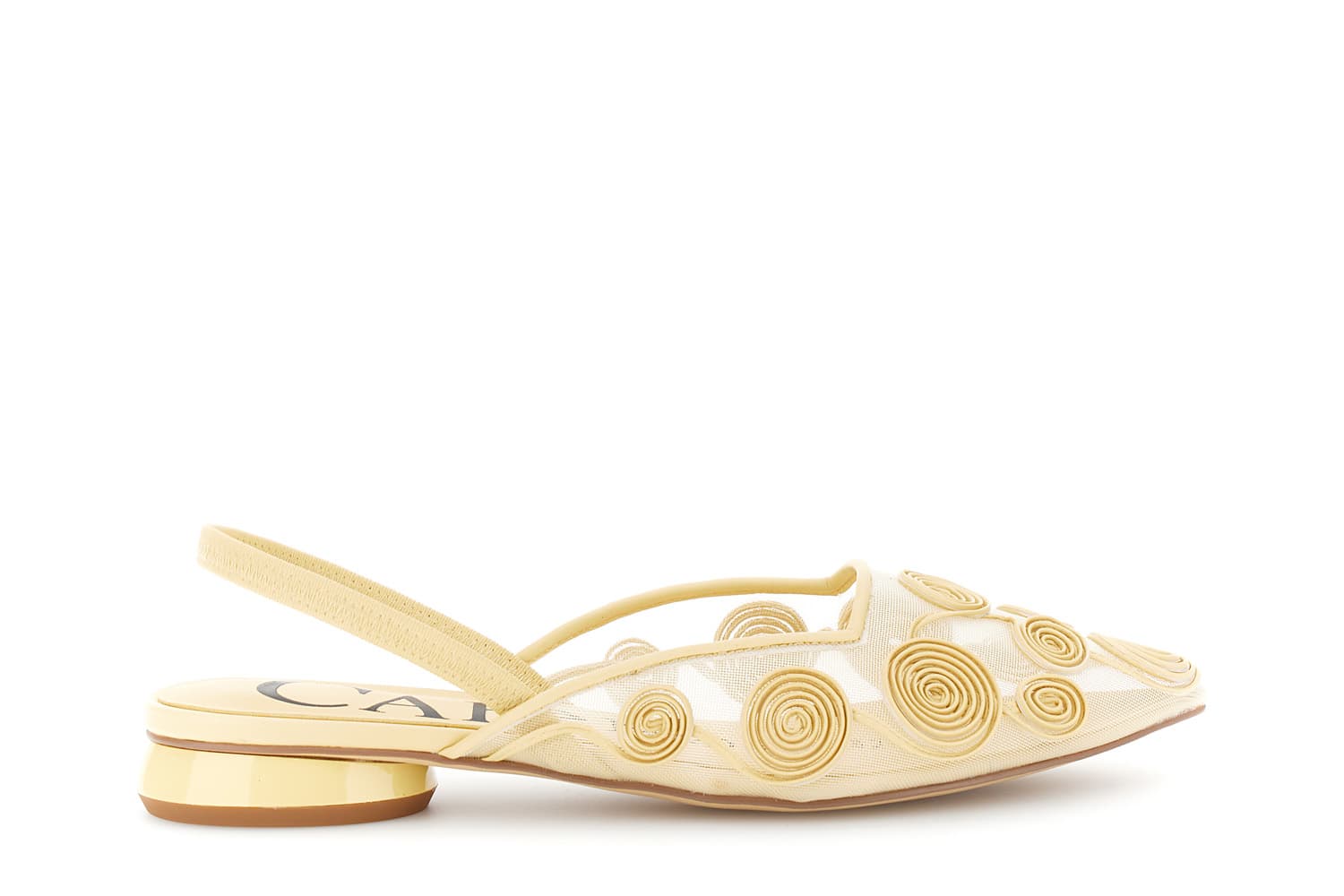 CafèNoir — Slingback con ricamo cornely giallo