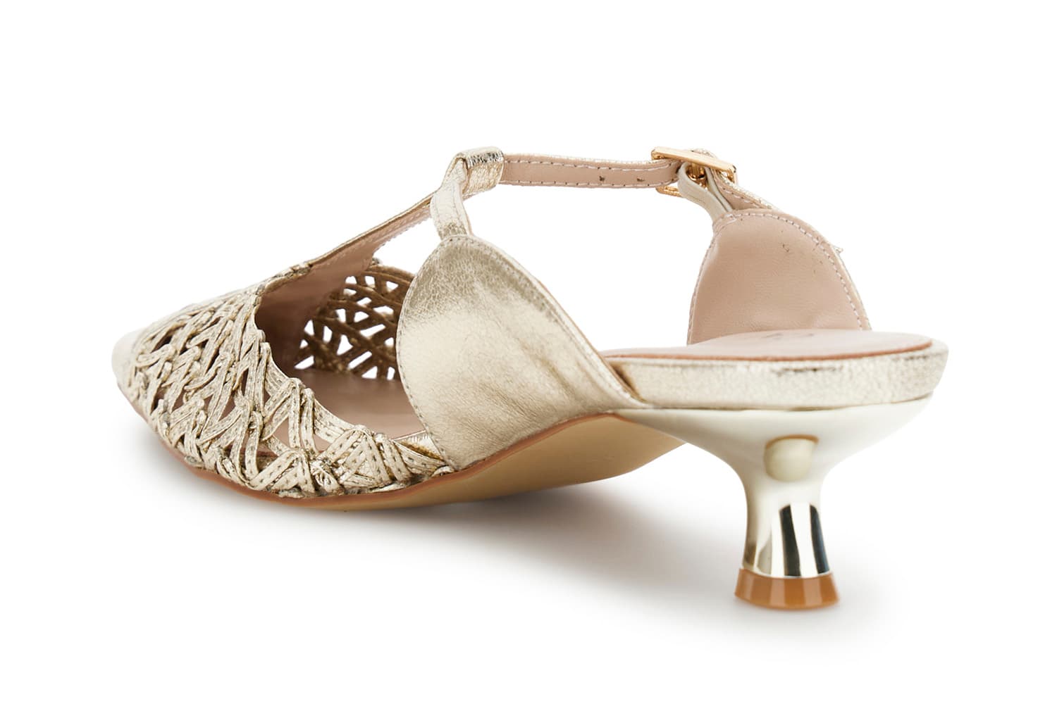 Sabot lavorazione cornely effetto pelle laminata light gold — vista 2