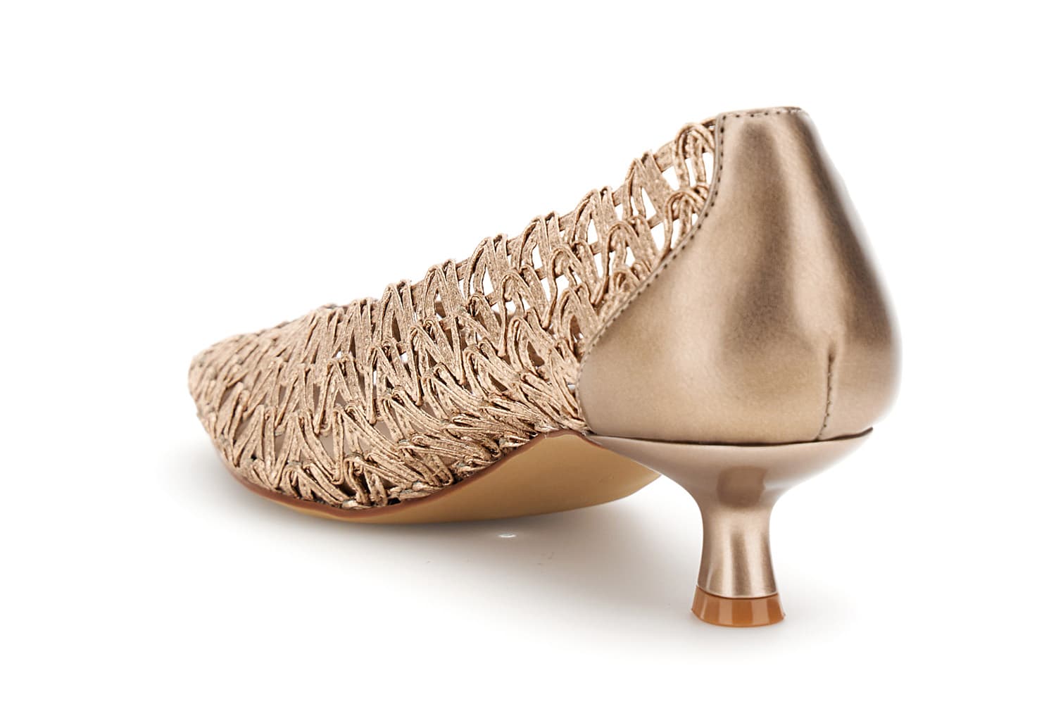 Décollété lavorazione cornely effetto pelle laminata light gold — vista 4