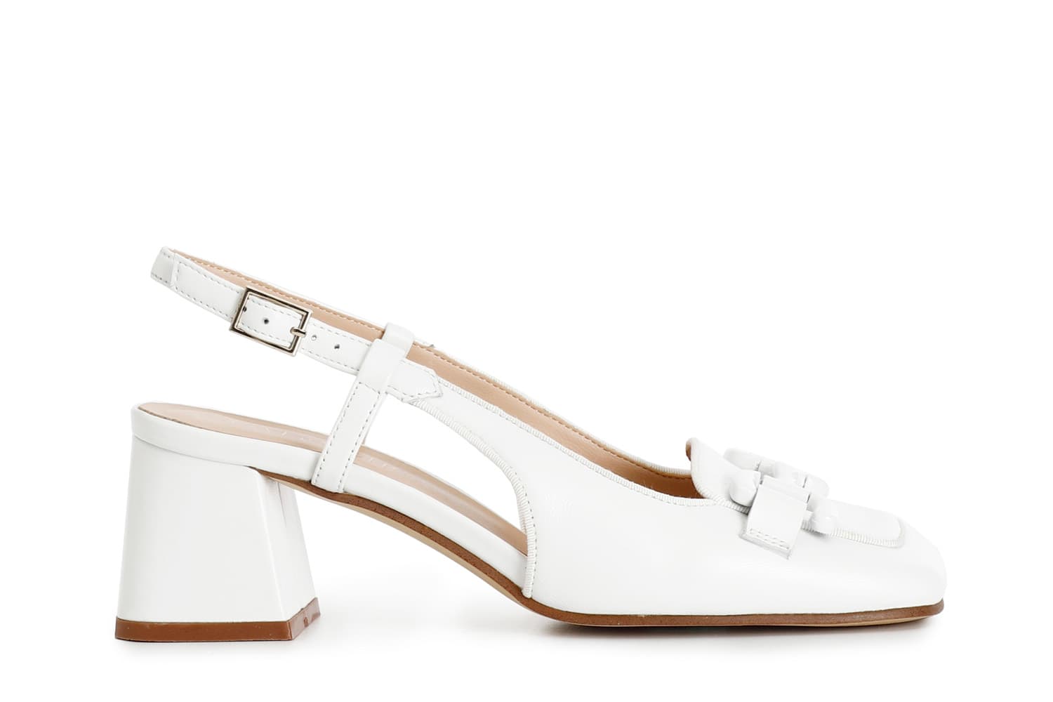 CafèNoir — Scarpe in nappa aperte sul retro con morsetto bianco