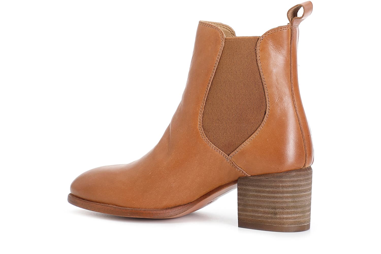 Tronchetto donna in nappa con elastici noce — vista 2